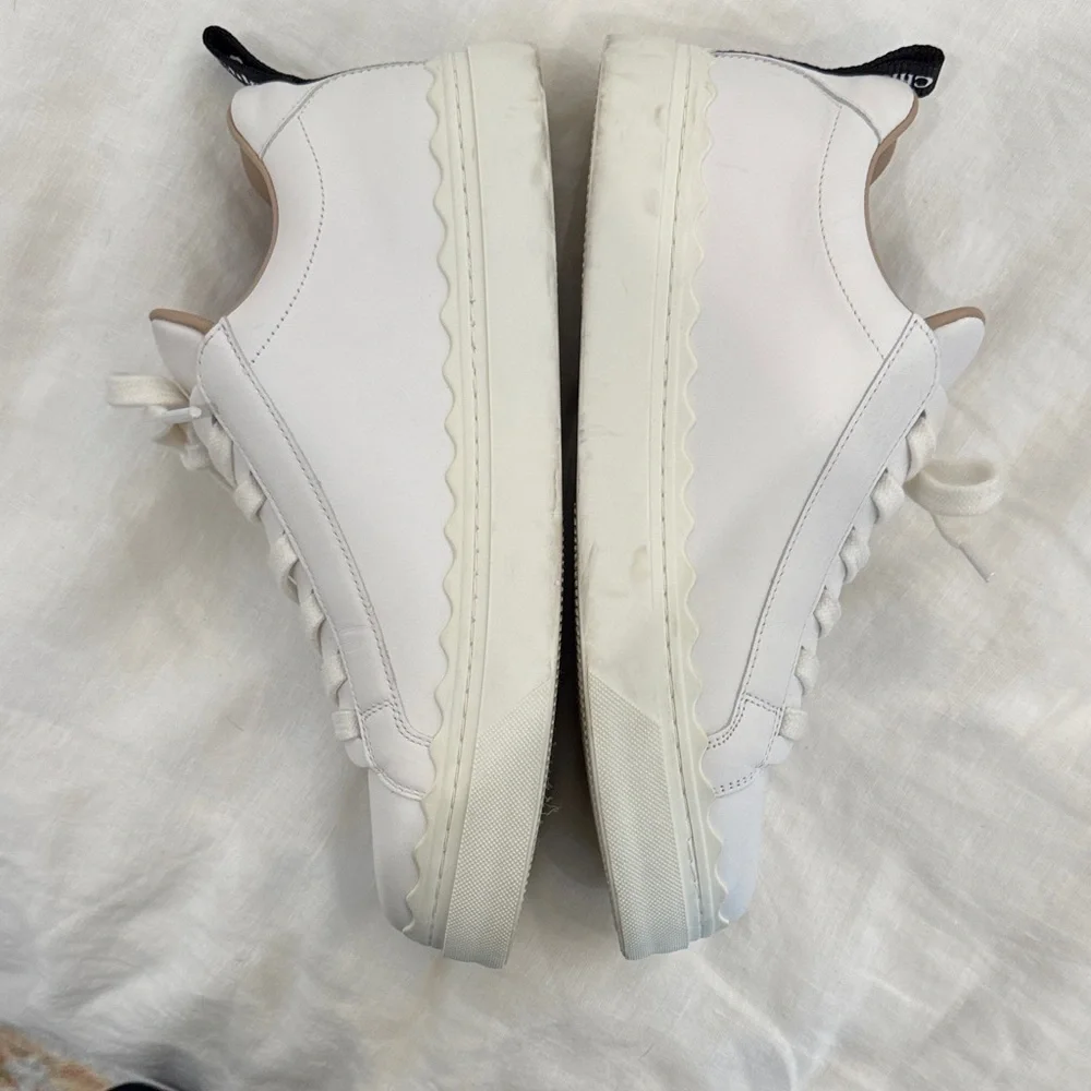 Chloe Cream Lace-Up Sneakers - Picture 4 of 6